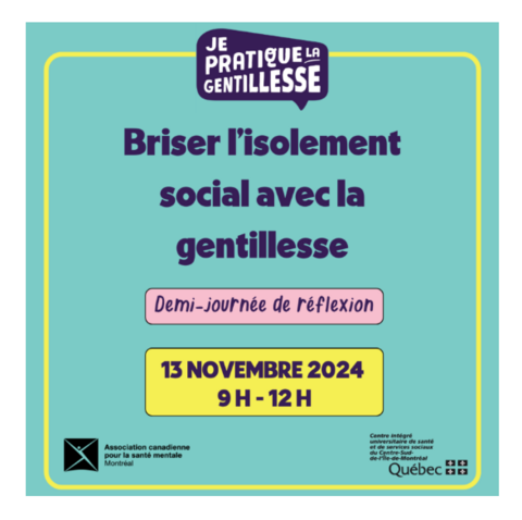 Journée de réflexion sur le thème Briser l'isolement social avec gentillesse